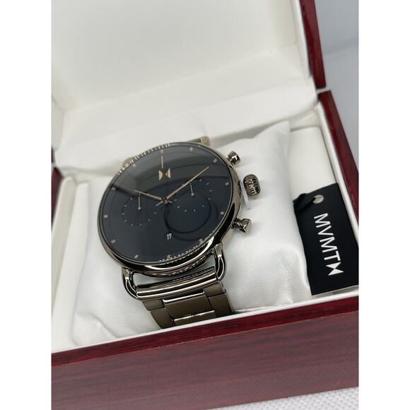 MVMT Mens Stainless Steel Taupe Tone Bracelet Watch 47mm Chronograph Style Sleek - Picture 8 of 16